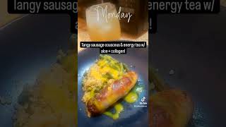 Tangy sausage couscous amp energy tea w aloe  collagen [upl. by Atneuqal679]