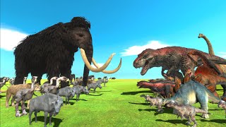 Big Update  Mammoth Destroy ALL Dinosaurs  Animal Revolt Battle Simulator [upl. by Elvah]