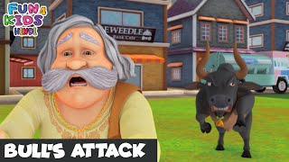 Bulls Attack  Shiva  Episode 28  Fun 4 Kids  Hindi  Funny Action Cartoon [upl. by Wellington]