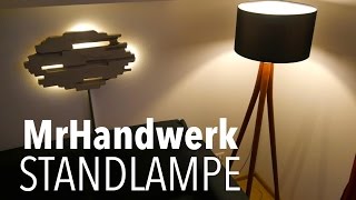 DIY Lampe aus Schaufelstielen bauen Anleitung ★MrHandwerk ★ [upl. by Hardej]