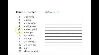 Diktamen 1 tema Bostad [upl. by Spratt]