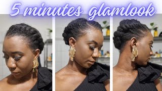 5 minute simple 4c natural hairstyle for black women work friendly softglam 4cnaturalhair [upl. by Estrella]