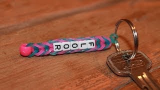 Rainbow loom Nederlands sleutelhanger met naam kralen [upl. by Nolyaw]