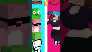 Boys vs Girls Singing Challenge  minecraft minecraftanimationshorts [upl. by Alva]