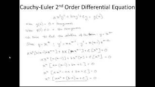 Cauchy Euler 2nd Order Differential Equation Calculus [upl. by Larimor467]