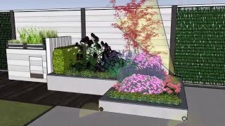 Tuinontwerp kleine achtertuin  Garden design small backyard [upl. by Deedahs366]