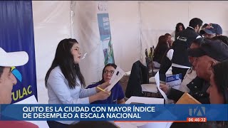 Quito es la ciudad con el mayor índice de desempleo en el Ecuador según el INEC [upl. by Dagley]