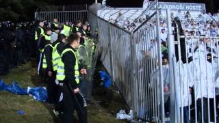 HOOLIGANSCZ Zbrojovka Brno  Baník Ostrava  ochranka vs fans Baníku [upl. by Stringer]