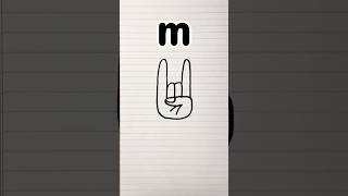 Draw m to rocker hand gestures fun art for kids kids kidsfun creative [upl. by Nitaf]