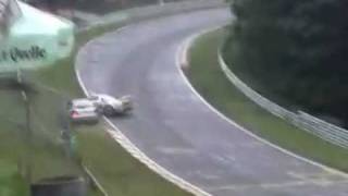 24h Rennen 2004  Crash zwischen Honda NSX und Audi [upl. by Kursh]