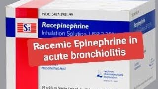 Adrenaline nebuliser in acute bronchiolitis [upl. by Vere]