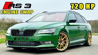 720HP SKODA SUPERB 25 TFSI  315KMH REVIEW on AUTOBAHN [upl. by Carpet]