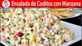 ENSALADA DE CODITOS CON MANZANA  Vicky Receta Facil [upl. by Jamilla409]