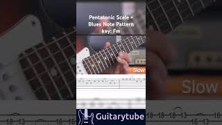 Guitar Tutorial  Pentatonic Scale  Blues Note Pattern key Fm by Alan guitarlesson tabs shorts [upl. by Cates493]