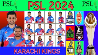 PSL 2024 Karachi kings squad  Karachi kings squad for PSL 2024  KK Squad Psl 2024  PSL 9 Karachi [upl. by Sacttler]