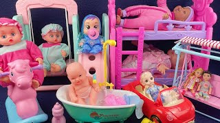 9 Minutes Satisfying with Unboxing Cute Doll Swing ToysBaby Stroller Playset Toys  ASMR [upl. by Ashelman]