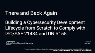 AVCDL talk There and Back Again  Building a Cybersecurity Development Lifecycle  SAE WCX 2024 [upl. by Sarilda820]