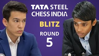 Nodirbek Abdusattorov vs Rameshbabu Praggnanandhaa  Tata Steel India Blitz 2024  Round 5 [upl. by Iveksarap]