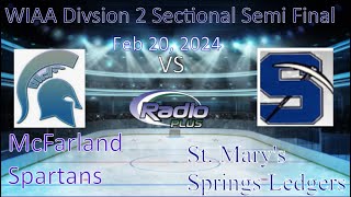 McFarland at SMSA Boys Hockey Sectional SemiFinal 22024 [upl. by Leiruh]