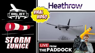 LIVE Storm Eunice at London Heathrow Airport [upl. by Roselia393]