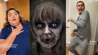 SCARECAM Pranks Reaction 2023 32Funny Scare PranksJumpscareFunny VideosUltrascareImpressions [upl. by Shoshana653]