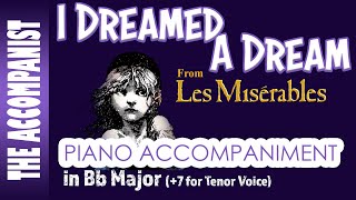 I DREAMED A DREAM from LES MISERABLES Piano Accompaniment Bb 7 for Male voice Karaoke Onscreen [upl. by Reivilo]