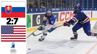 SLOVAKIA VS USA SEMIFINALS HIGHLIGHTS IIHF WORLD CHAMPIONSHIP U18 2024 [upl. by Linette]