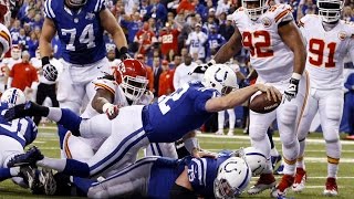 Andrew Luck Diving Touchdown Wildcard Playoffs Against Chiefs [upl. by Savina586]