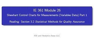 Statistical Process Improvement Module 26 [upl. by Adnarym580]