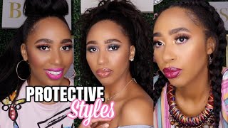 PROTECTIVE STYLES For Relaxed Hair WHILE STRETCHING YOUR RELAXER [upl. by Akcinehs448]