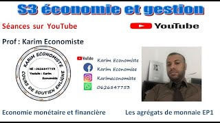 Economie monétaire S3 les agrégats de la monnaie EP1 [upl. by Eidurt]