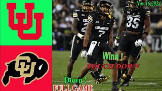 Colorado Buffaloes Vs Utah Utes WEEK 12 FULL GAME Nov 162024 Mens College Football  NCAA Today [upl. by Jariah]