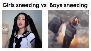 Girls Sneezing vs Boys Sneezing 🤧 [upl. by Reyam486]