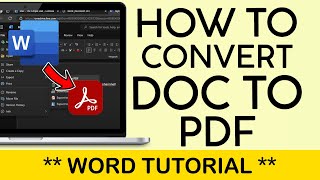 How to Convert Doc to PDF on Word Online O365 2024 [upl. by Amitarp]