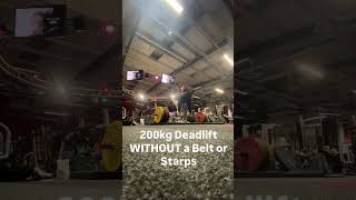 200kg Deadlift Without a Belt or Straps deadlift gym fyp explorepage nosumodeadlifts [upl. by Benn445]