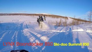 Skidoo summit 850 Lynx boondocker 850 backcountry riding [upl. by Atrebla326]