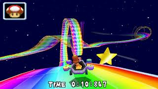 MKDS Rainbow Road 156091 NonSC non corner cuts [upl. by Noled]