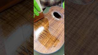 Epoxy Pore filling Tasmanian Blackwood guitar guitarist luthier [upl. by Yatnod]