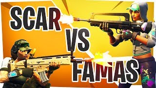 LEGENDARY SCAR vs LEGENDARY FAMAS  Fortnite Battle Royale [upl. by Linell569]