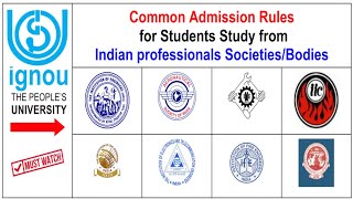 IGNOU Admission Eligibility criterion for AMIE AMICE AMIETE AMIME AeSI and Professionals Exams [upl. by Jacey]