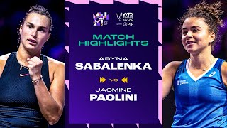 Aryna Sabalenka vs Jasmine Paolini   2024 WTA Finals Riyadh Group Stage  Match Highlights [upl. by Alvira]