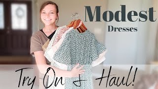 Modest Dresses Haul amp Try On Modest Amazon Dresses [upl. by Elfie]