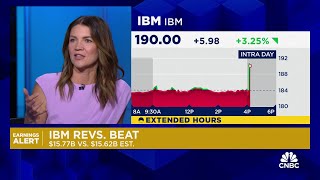 IBM shares jump on revenue and earnings beat [upl. by Aletsirc]