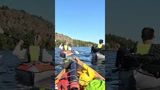 Inflatable kayakers gathering during September paddling trip to Kungshatt island [upl. by Yemiaj967]