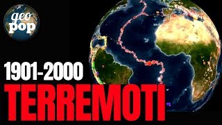 ▶️ Terremoti sulla Terra animazione dal 1901 al 2000 GeologiaPOP [upl. by Rokach754]