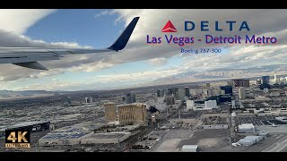 Delta Air Lines Las Vegas to Detroit  4K [upl. by Ricoriki]