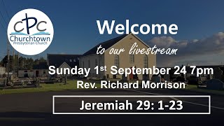 Churchtown Presbyterian Church Sunday 1st Sept 7pm 24 Rev Richard Morrison [upl. by Airbmak56]