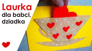 Laurka dla babci z filiżanką  Laurka na Dzień Babci i Dziadka  Pomysł na laurkę 3D  Przedszkole [upl. by Colbye]