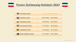 Ferien Schleswig Holstein 2023 [upl. by Elem187]