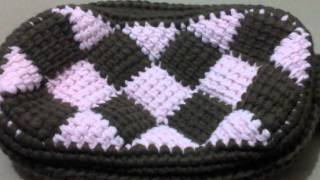 Entrelac Crochet Handbagpursepouch pattern [upl. by Lexis]